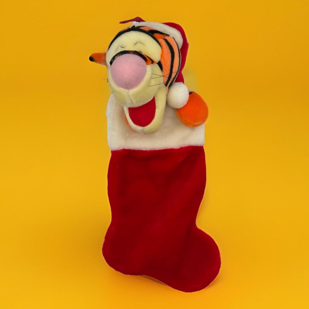 Disney Winnie the Pooh Tigger Christmas Stocking Santa's Best Bright & Plush